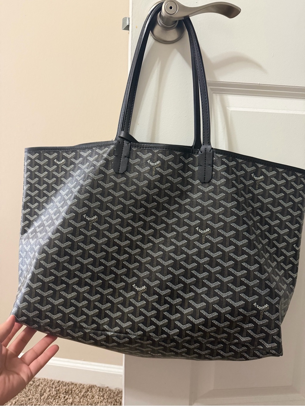 Black Patterned Tote Bag